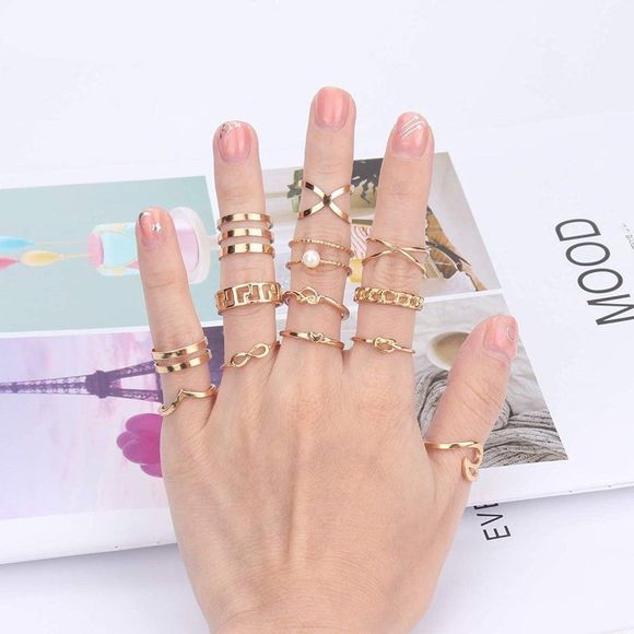 ONESING 25Ā Pcs Knuckle Ringsāfor Women Stackable Rings Sets - Picture 3 of 5